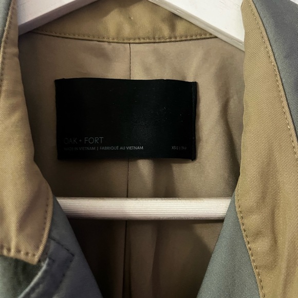 OAK + FORT Two-Toned Trench Coat - Picture 4 of 5